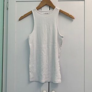White LOFT racerback tank.